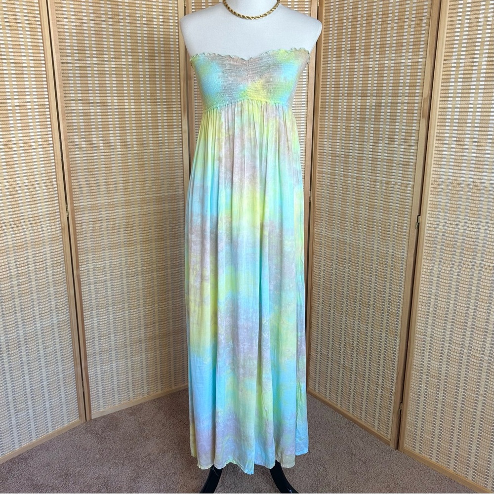 Tiare Hawaii One Size Strapless Tie Dye Breezy Sundress